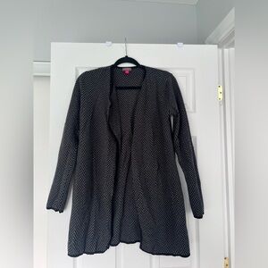 Vince Camuto Black and Gray Chevron Cardigan